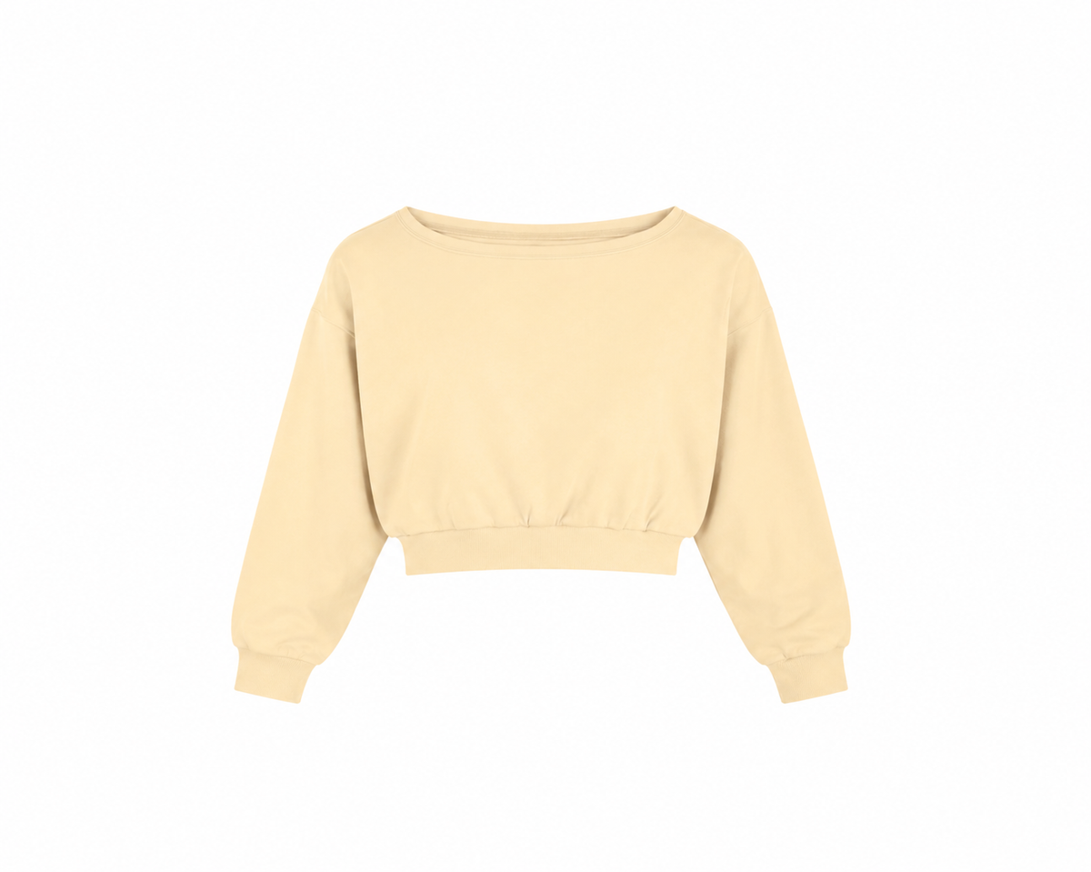 Cotton Blend Off-Shoulder Sweatshirt