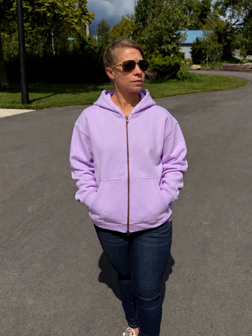 Private Label Oversized Fleece Zip Hoodie