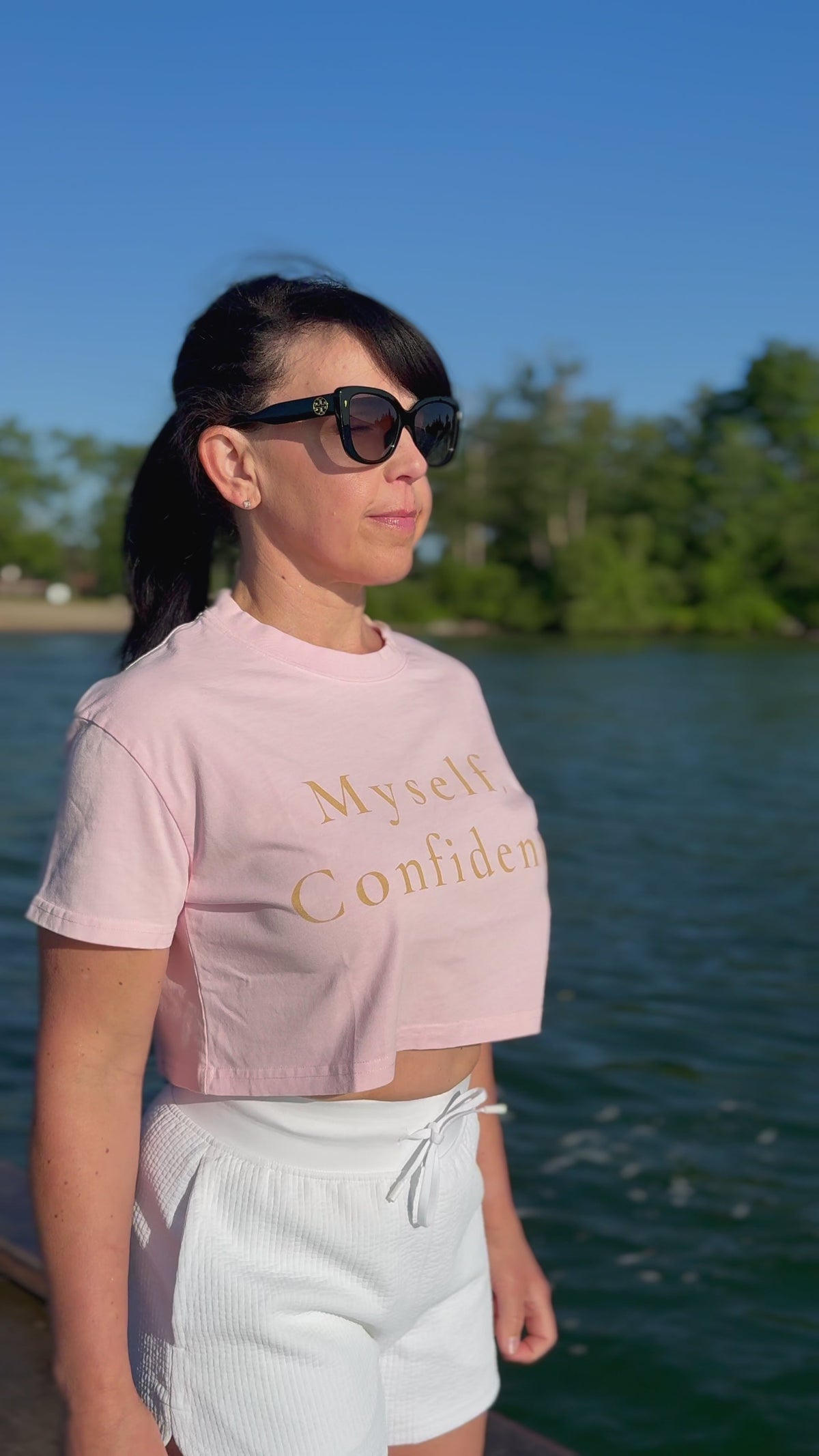 Myself. Confident. Cropped Boxy Tee