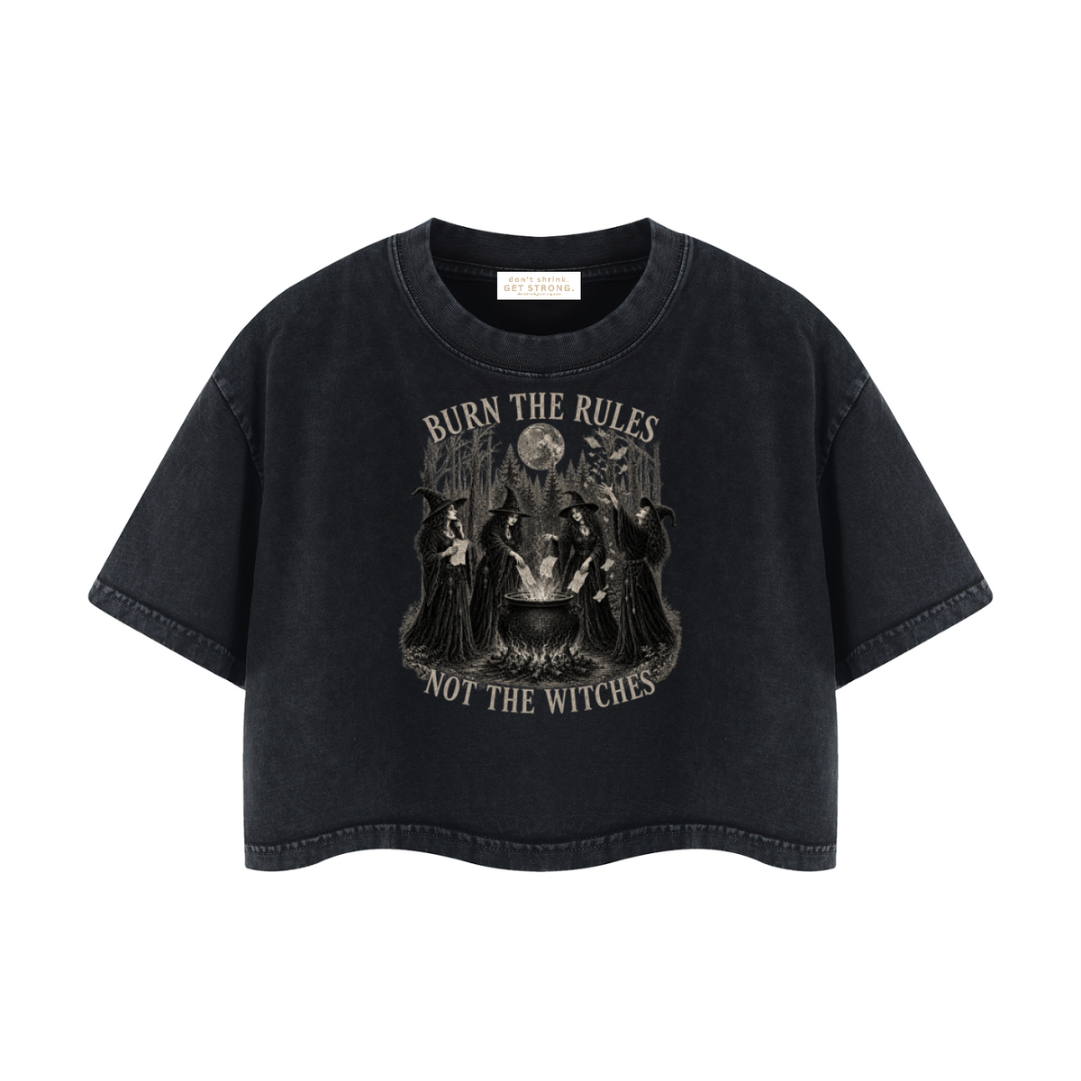 Burn The Rules Not The Witches Cropped Boxy Tee