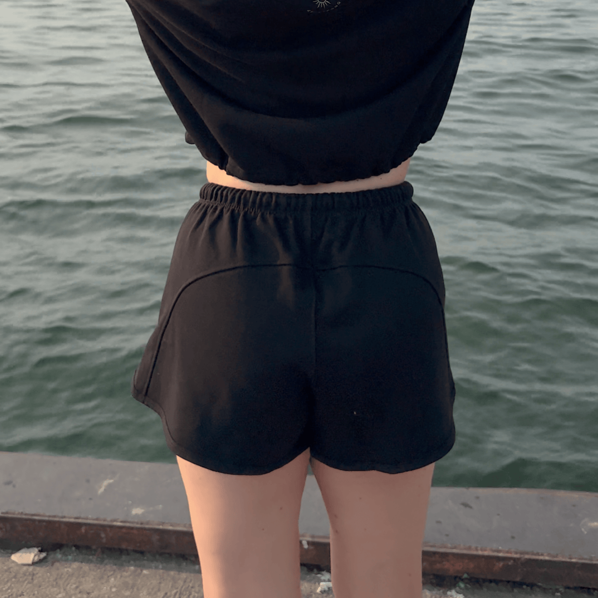 The Cotton Blend Drawstring Shorts