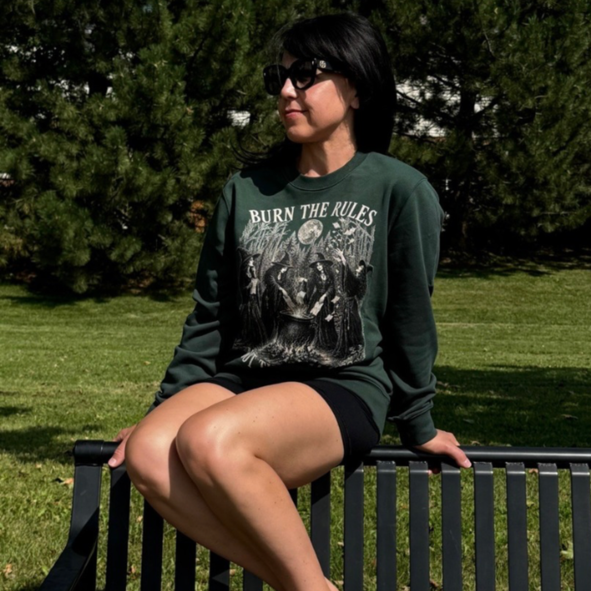 Burn the Rules Not The Witches Fleeced Sweatshirt