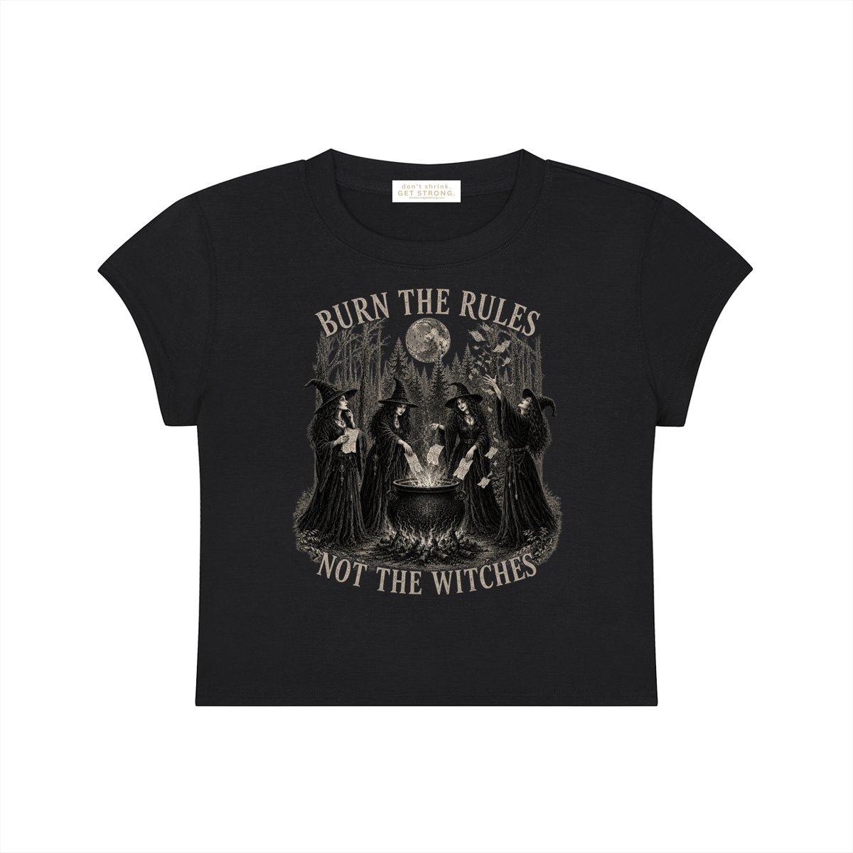 Burn The Rules Not The Witches Sleeve Crop Tee